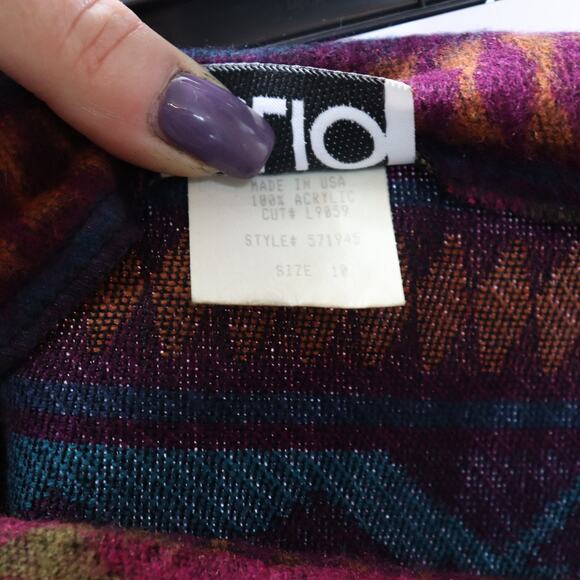 Vintage Clio Aztec Wool Look Skirt | Size 10 | Southwest Tribal Print - Picture 7 of 7